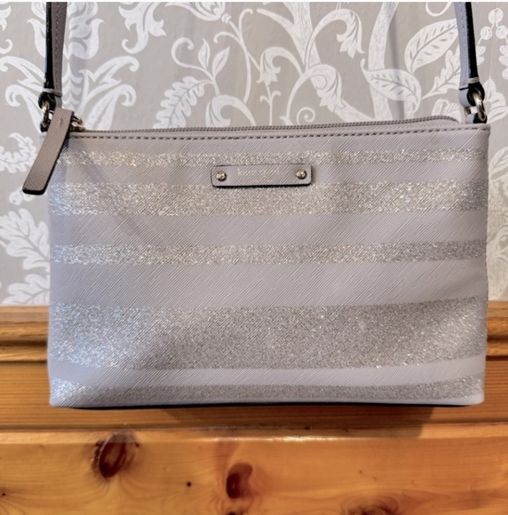 Kate Spade Haven Lane Ramey Lilac Glitter Crossbody $149 Retail EUC - Picture 2 of 14